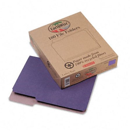 PENDAFLEX EARTHWISE Pendaflex Earthwise 04335 Recycled File Folders- 1/3 Cut- Top Tab- Letter- Violet- 100/Box 4335